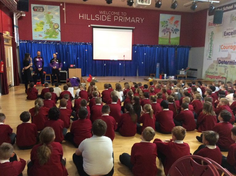 Stoke City Visit Hillside Primary School Baddeley Green Staffordshire 3042